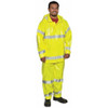 Tingley Flame Resistant Rain Jacket, PVC, Class 3 R, Green-Yellow, 2XL J53122