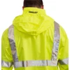High Visibility Rain Jacket with Hood, Polyester, Class 3 R, Green-Yellow, 2XL  J23122