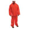 Tingley 2-Piece Rainsuit, PVC, 0.35 mil Thick, Attached, Orange, L S63219