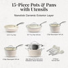 Gotham Steel Hammered Cream Cookware Collection (15-Piece) 1587 625584