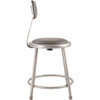National Public Seating Round Stool with Backrest, Height 18"Gray 6418B