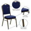 Hercules Banquet Chair, Blue Back, 17-1-4 in W 20-1-4" L 38" H, Fabric Seat  FD-C01-GOLDVEIN-S0810-GG