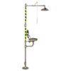Haws Shower with Eyewash, Floor Mount, Stainless Steel Pipe, 95 1/4 in H, Stainless Steel Bowl 8330