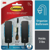 Command Medium Bath Hooks, Matte Black, 2 Hooks, 4 Strips BATH43-MB-2ES