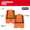 Class 2 High Visibility Orange Mesh One Pocket Safety Vest - L-XL  48-73-2246