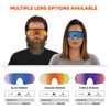 AEGIR-MI, Safety Glasses, Blue Mirror Lens, Orange Frame, Half-Frame