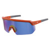 AEGIR-MI, Safety Glasses, Blue Mirror Lens, Orange Frame, Half-Frame