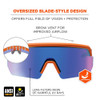 AEGIR-MI, Safety Glasses, Blue Mirror Lens, Orange Frame, Half-Frame