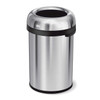 30 gal Round Indoor Metal Can, Brushed, None, Stainless Steel, 18.9 in