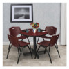Kobe Kobe Square & Round Tables, Wood, Metal Top, Mahogany TKB30RNDMH