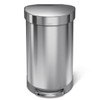 Simplehuman Step-OnTrashContainer,Silver,12gal,SS CW2030