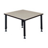 Square Square Classroom Tables, 30 W, 30 L, 23-34 H, Wood, Metal, Maple  TB3030PLAPBK