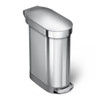 Simplehuman 12 gal Step-On Can, Brushed, Stainless Steel, 10.2 in CW2044
