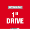 Milwaukee Tool 1 in Drive Impact Socket Set, Metric, SAE, 7 pcs 49-66-7840