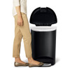 Simplehuman 50 L Round Step-On Can, Black, Plastic, 18.7 in CW1355