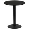 Round Laminate Table Top, 36" W, 36" L, 43.125" H, Laminate Top, Wood Grain  XU-RD-36-BLKTB-TR24B-GG