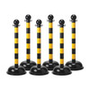 Barrier Post, Polyethylene, 41 in Height, Black/Yellow 6 PK