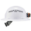 Ergodyne White Class C Hard Hat Full Brim Vented 8973-LED