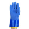 Solvex 23-202 Chemical Resistant Gloves, PVC, 12 in L, 79 mil, Blue, 10, 1 PR