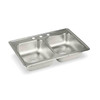 Drop-In Sink, Drop-In Mount, 3 Hole, 13-1/2" x 16", Lustrous Highlighted Satin