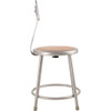 National Public Seating Round Stool with Backrest, Height 18"Gray 6218B