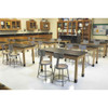 National Public Seating Round Stool with Backrest, Height 18"Gray 6218B