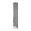 Box Locker, 12 in W, 12 in D, 78 in H, (1) Wide, (6) Tier, Dark Gray