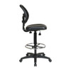 Office Star Vinyl Drafting Chair, 24" to 34-7-8", Black DC2990V