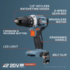 Senix X2 20 Volt Max Brushless 1-2 In. Cordless Drill-Driver (Tool Only) PDDX2-M2-0 394827