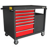 Westward WESTWARD Rolling Tool Cabinet, 10-Drawers, Matte Gray & Red, 51" W x 29" D x 40" H 48ZF02