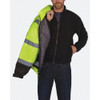 Men's Hi-Vis Bomber Jacket, Teflon Fabric, Black-Yellow, Xl  UHV563-XL-YB