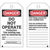 Danger Tag, Polyester, 5 3-4 in H x 3 in W, Black-Red on White, Rectangle, 25 PK  50199