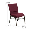 Fabric Church Chair w-Book Pouch,Brgundy  XU-CH-60096-BYXY56-BAS-GG