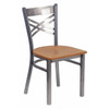 Hercules Restaurant Chair, Wood Back, 16-1/2 in W 17" L 32-1/4" H