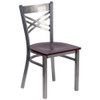 Hercules Restaurant Chair, Wood Back, 16-1-2 in W 17" L 32-1-4" H  XU-6FOB-CLR-MAHW-GG