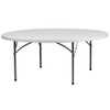 Flash Furniture Round Folding Table, Plastic Top, White RB-72R-GG