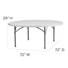 Flash Furniture Round Folding Table, Plastic Top, White RB-72R-GG
