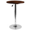 Flash Furniture Round Table,Pine Wood Adj.,23.5", Round, Wood Top, Brown CH-9-GG