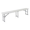 Flash Furniture Plastc Bench, 10.25"Wx71"L, Folding, White RB-1172FH-GG