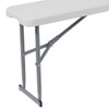 Flash Furniture Plastc Bench, 10.25"Wx71"L, Folding, White RB-1172FH-GG
