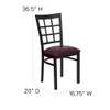Hercules Restaurant Chair, 16-1-2 in W 20" L 36-1-2" H  XU-DG6Q3BWIN-BURV-GG