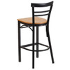 Restaurant Stool, Ladder Back, Nat Seat, Seat Material: Wood  XU-DG6R9BLAD-BAR-NATW-GG