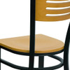 Hercules Restaurant Chair, Wood Back, 16-3-4 in W 21-1-2" L 32-3-4" H  XU-DG-6G7B-SLAT-NATW-GG