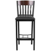 Flash Furniture Vertical Stool,Blk-Natural,Blk Vnyl Sea XU-DG-60618B-WAL-BLKV-GG