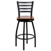 Restaurant Stool, Ladder Back, Chy Seat, Frame Material: Metal  XU-6F8B-LADSWVL-CHYW-GG