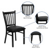 Hercules Restaurant Chair, 17 in W 20-1-4" L 34-1-4" H, Vinyl Seat  XU-DG-6Q2B-VRT-BLKV-GG