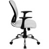 Flash Furniture Task Chair, 18" to 22", Fixed Arms, White H-8369F-WHT-GG