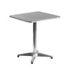 Square Table Set, Aluminum, Plastic, Rattan, Stainless Steel, Grey  TLH-ALUM-24SQ-020BGECHR4-GG