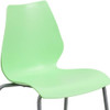 Flash Furniture Stack Chair,Plastic,Green w-Silver Frame RUT-288-GREEN-GG