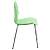 Flash Furniture Stack Chair,Plastic,Green w-Silver Frame RUT-288-GREEN-GG